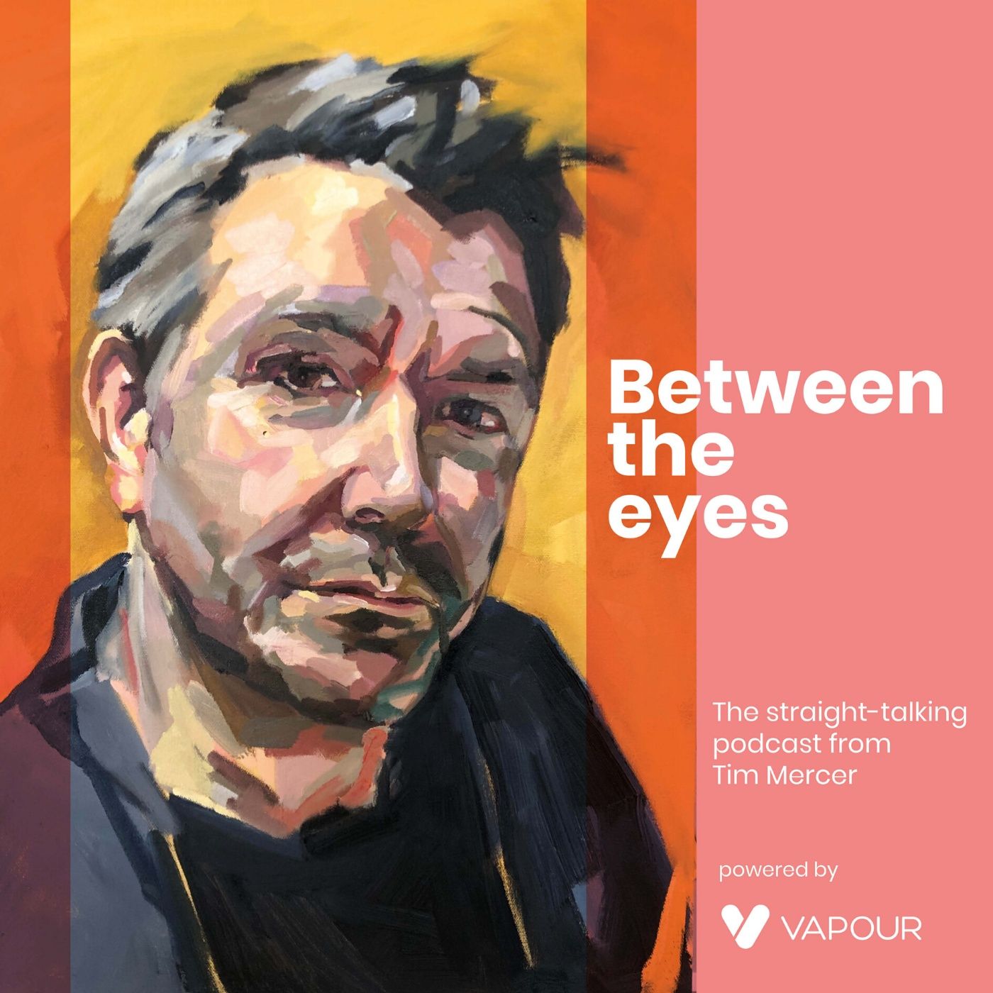 Between the eyes