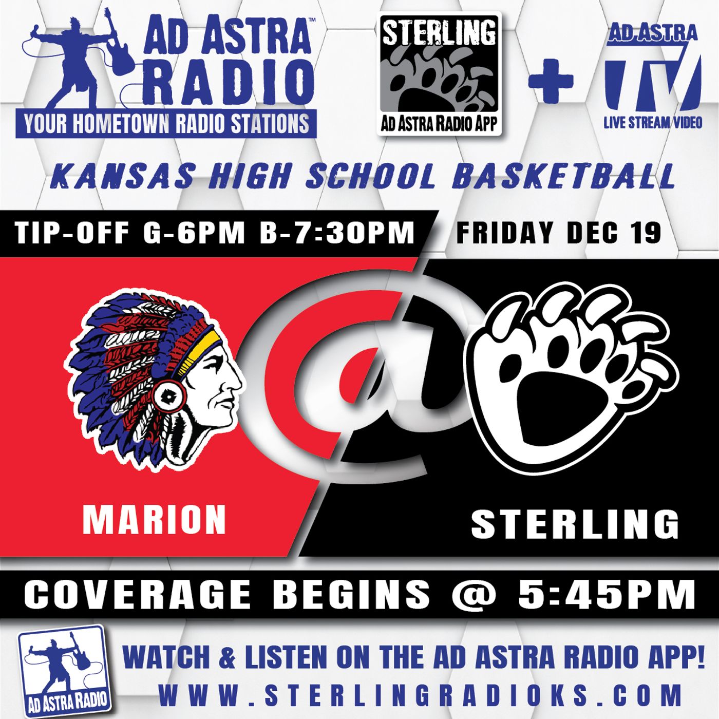 Marion Warriors at Sterling Blackbears High School Basketball (December 19, 2025) episode artwork