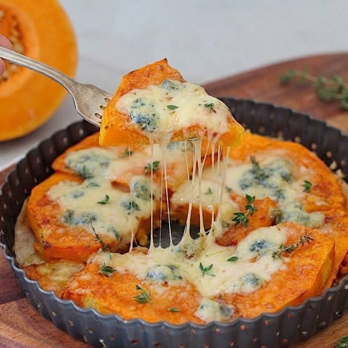 Pasticcio zucca e gorgonzola metto tutto a crudo, 5 minuti e via!
