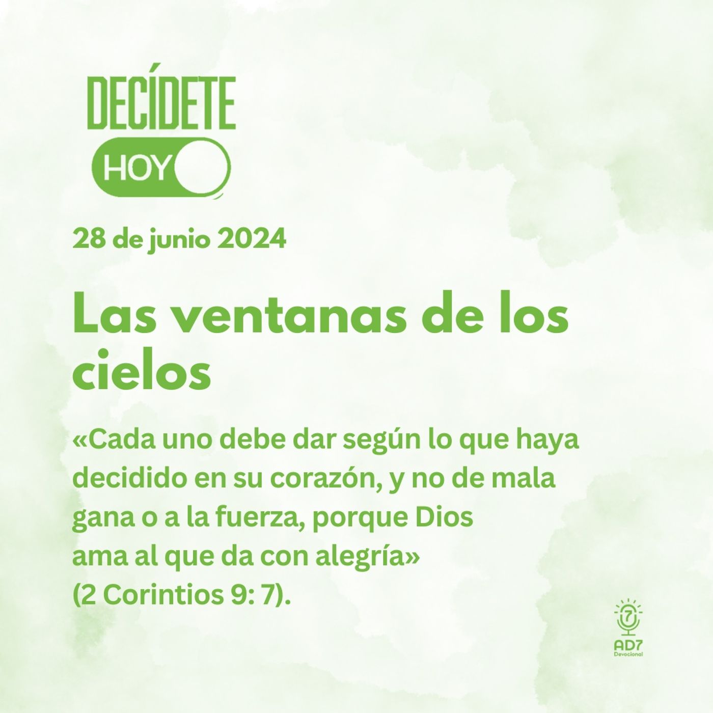 Las ventanas de los cielos | Devocional de Jóvenes | 28 de junio 2024