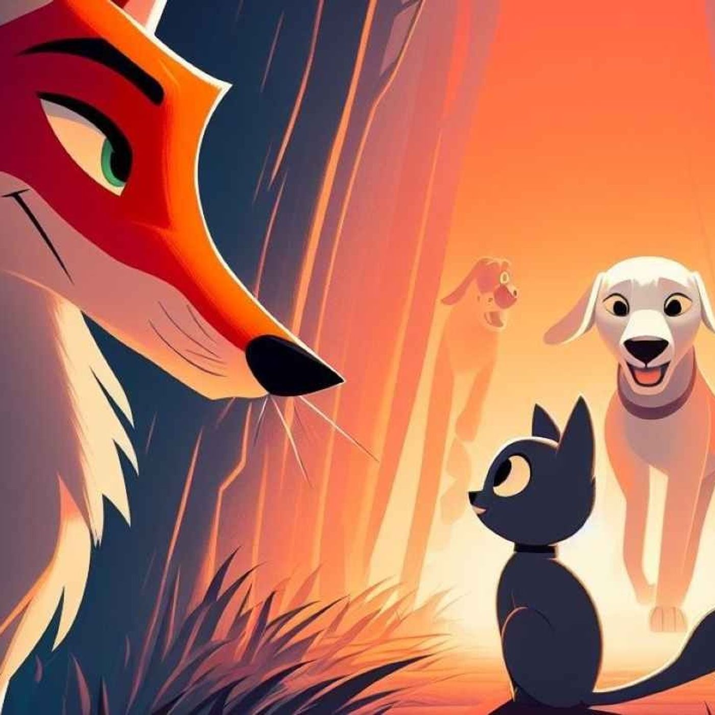 EL ZORRO Y EL GATO 🦊🐱 ¿Quien se salva de los perros? 🐶 Audiocuentos.net