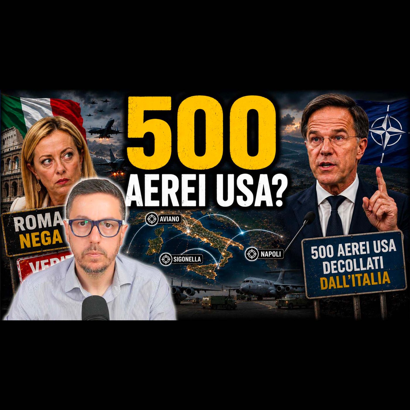 RUTTE SMENTISCE MELONI? “500 AEREI USA PARTITI DALL’ITALIA”