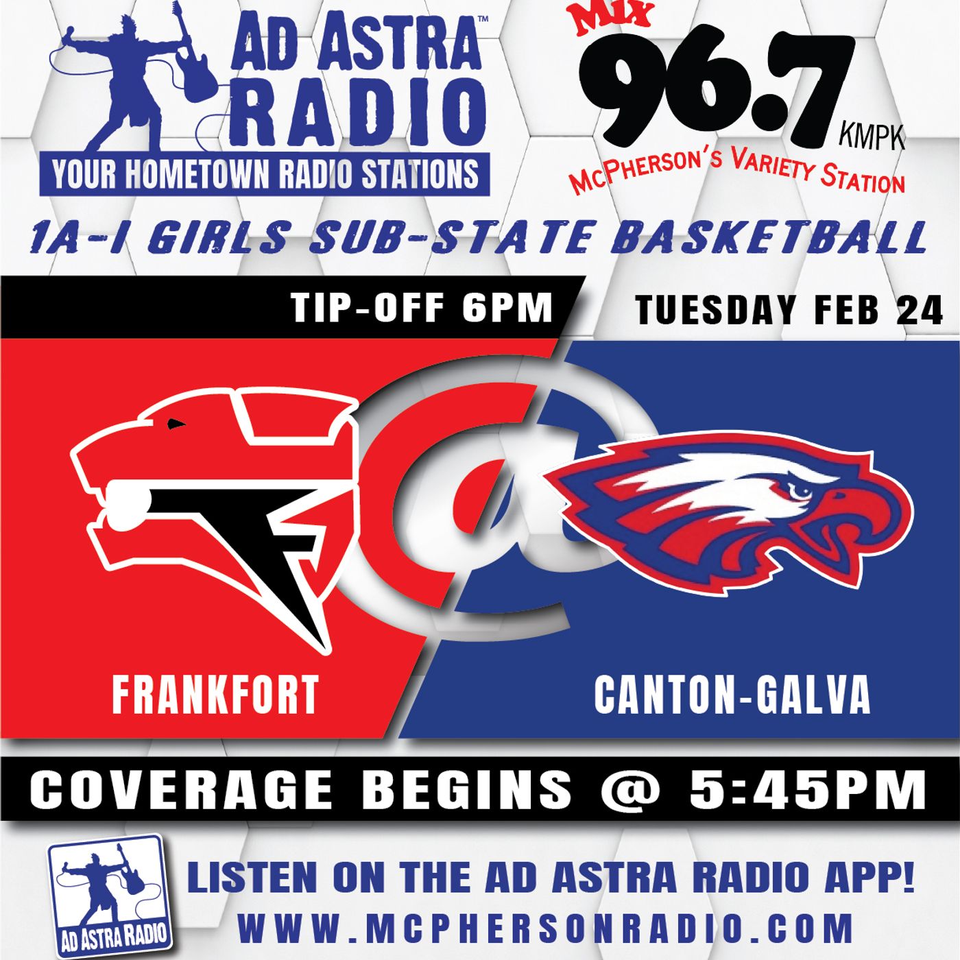 Frankfort Lady Wildcats at Canton-Galva Lady Eagles High School Basketball (1A-I Substate Quarterfinal-February 24, 2026) episode artwork