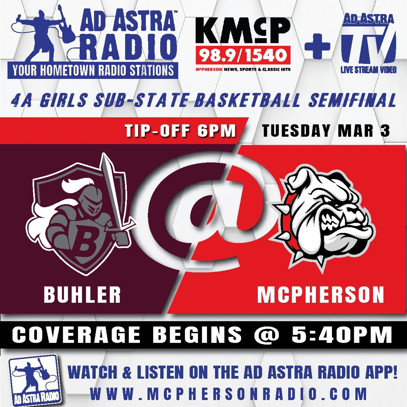 Buhler Lady Crusaders at McPherson Lady Bullpups High School Basketball (4A Substate Semifinal-Bullpup Broadcast-March 3, 2026) episode artwork