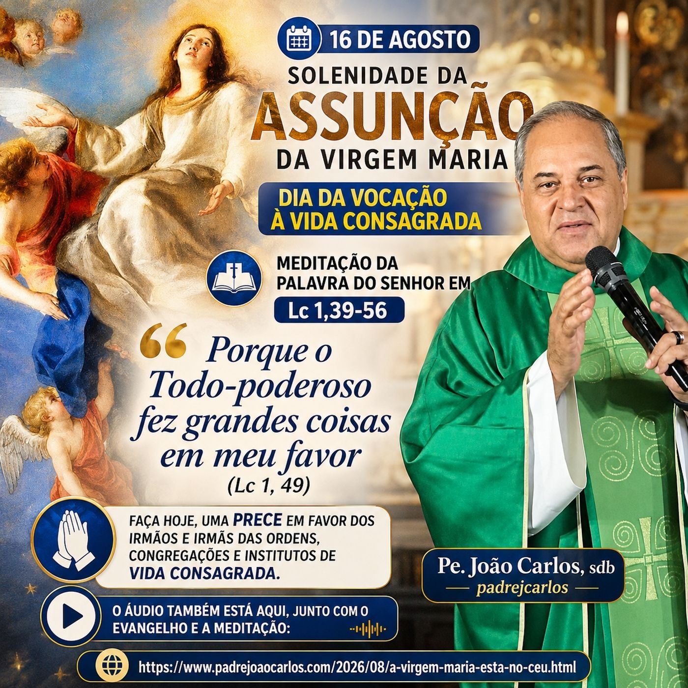 16 de Agosto - Meditação da Palavra do Senhor