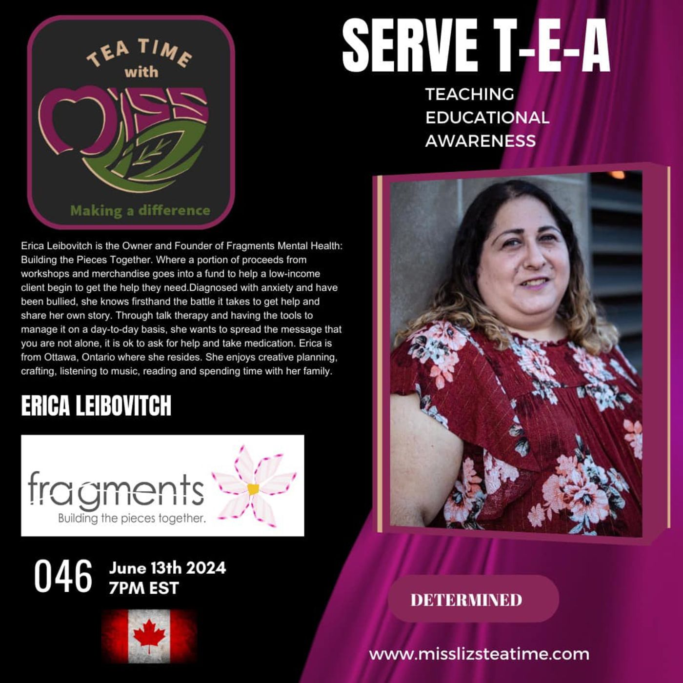 Teatime with Miss Liz T-E-A Open Discussion Erica Leibovitch episode artwork
