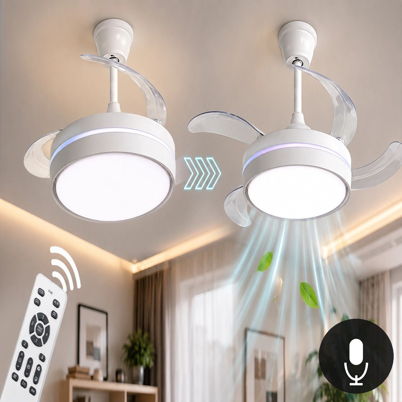Ventilatore da soffitto EXTRASTAR, lampada e ventola in uno episode artwork