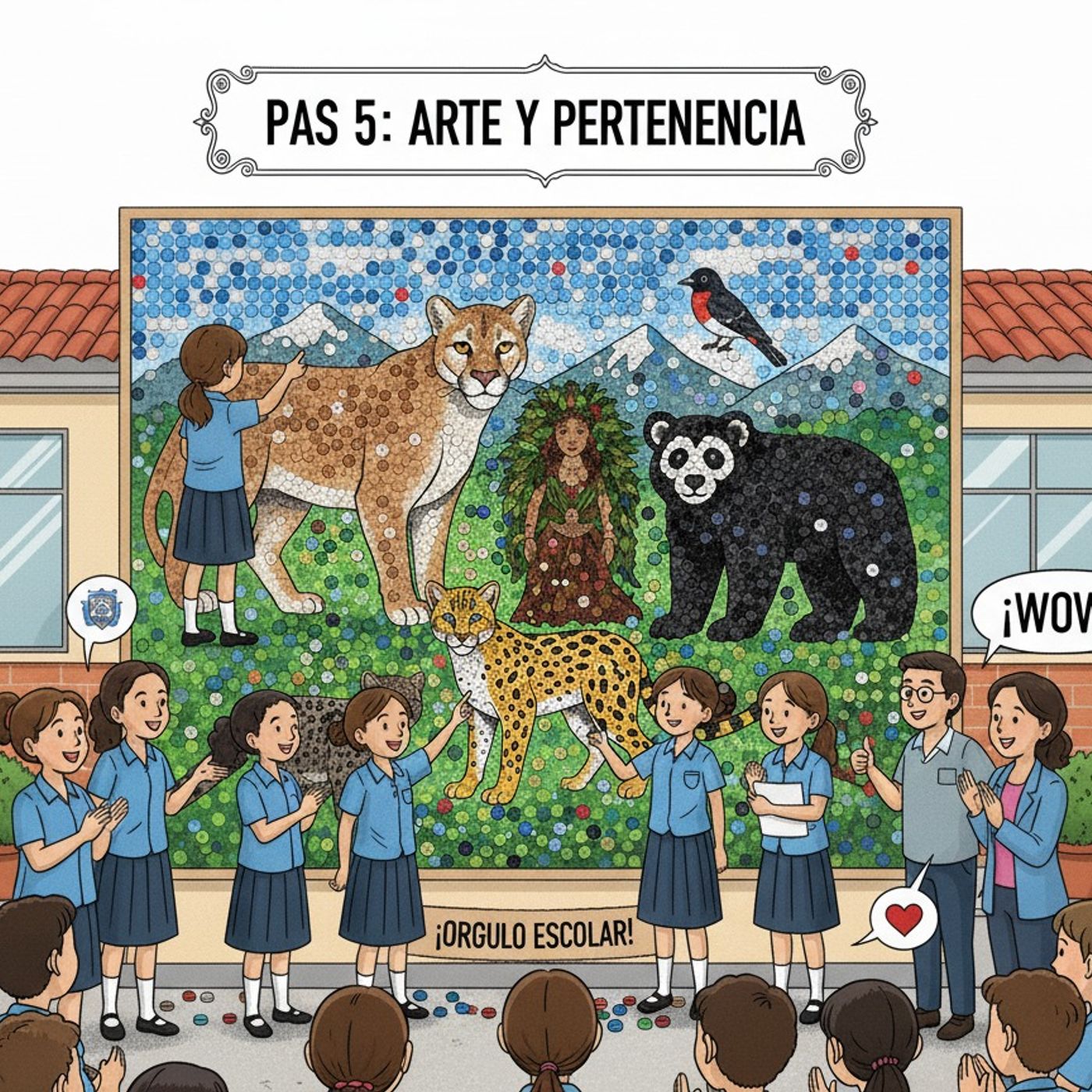 Tapitas con amor: Mural educativo.