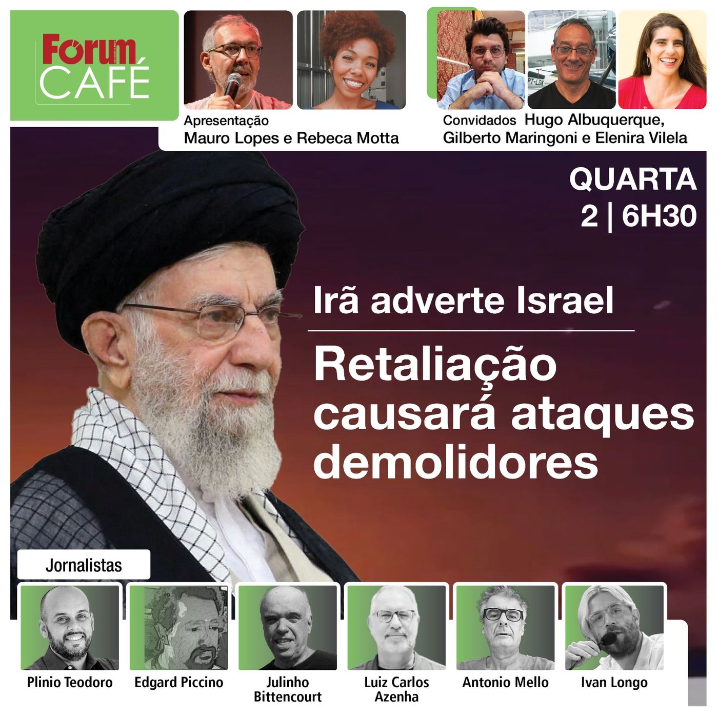 Irã adverte Israel: retaliação causará ataques demolidores | Avião de Lula tem pane | Café | 2.10