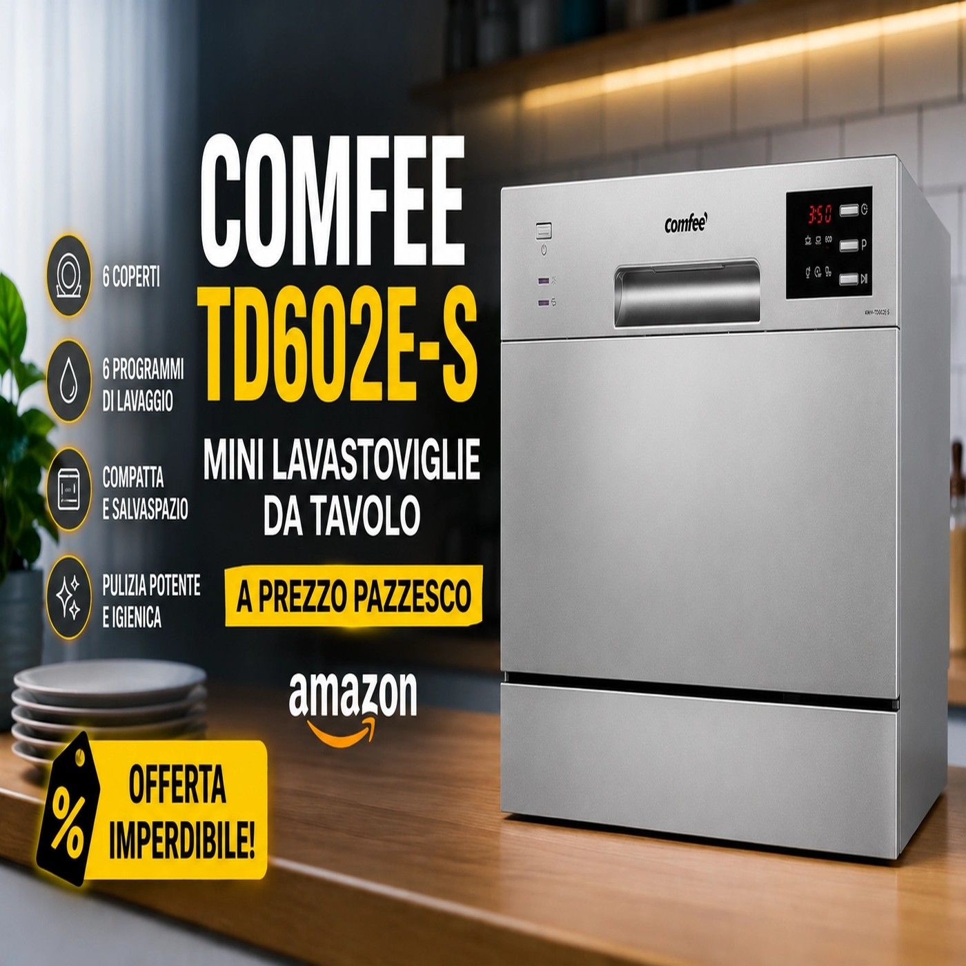 Mini lavastoviglie da tavolo a prezzo pazzesco su Amazon episode artwork