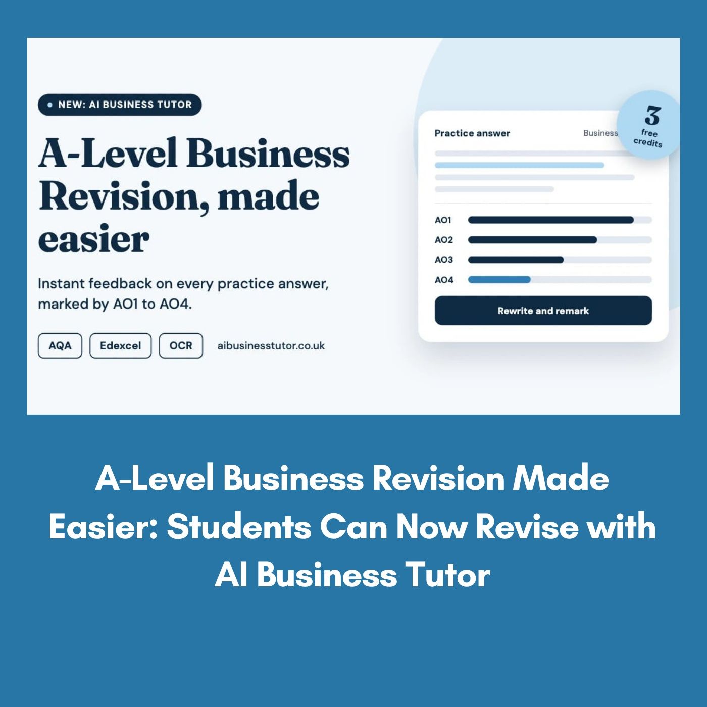 Revise Smarter: AI Business Tutor Marks Your A‑Level Answers Instantly episode artwork