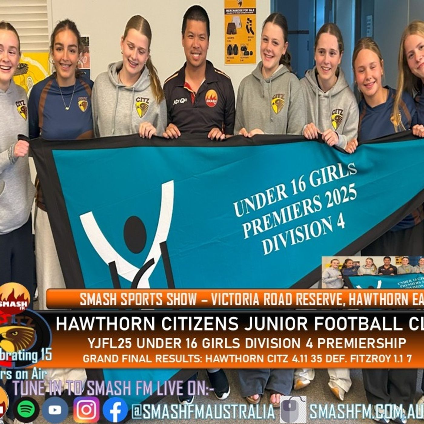 SSS15THYR: Hawthorn Citizens JFC YJFL25 Under 16 Girls Division 4 Premiership Interviews 170925