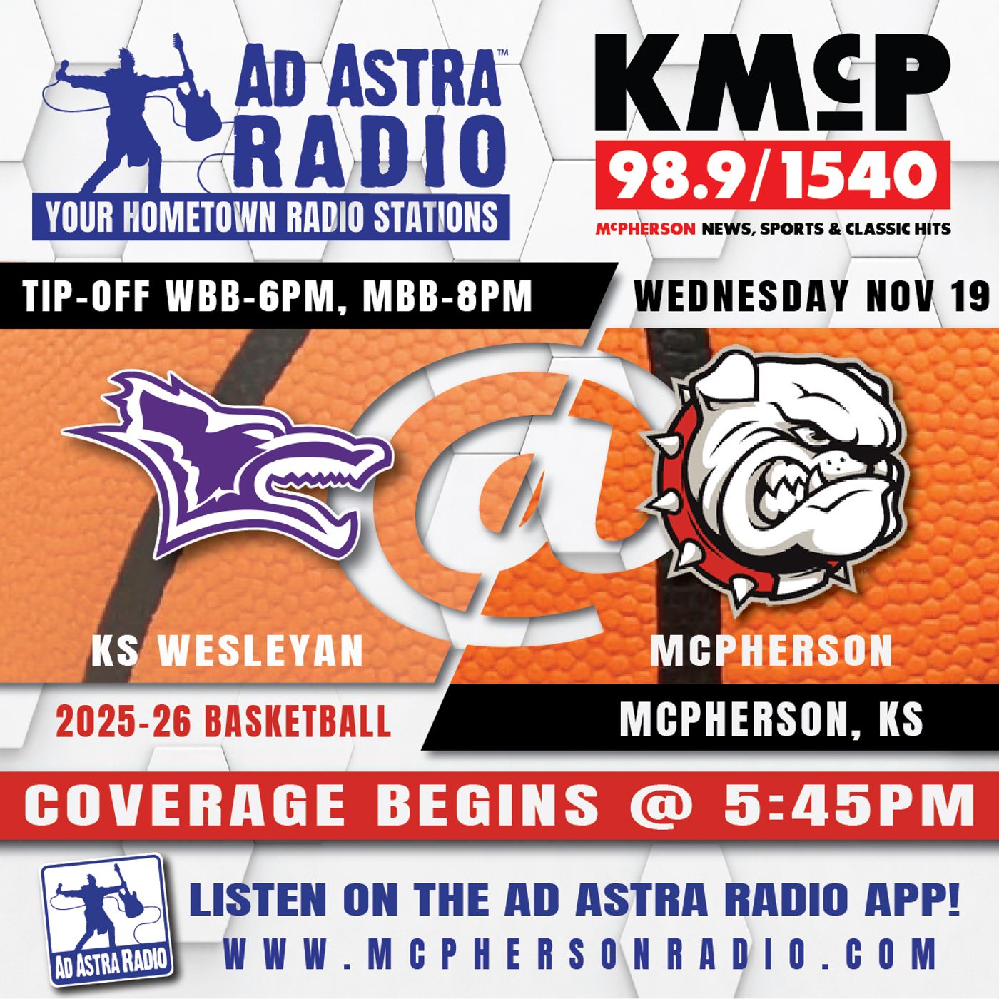 Kansas Wesleyan Lady Coyotes at McPherson Lady Bulldogs College Basketball (November 19, 2025) episode artwork