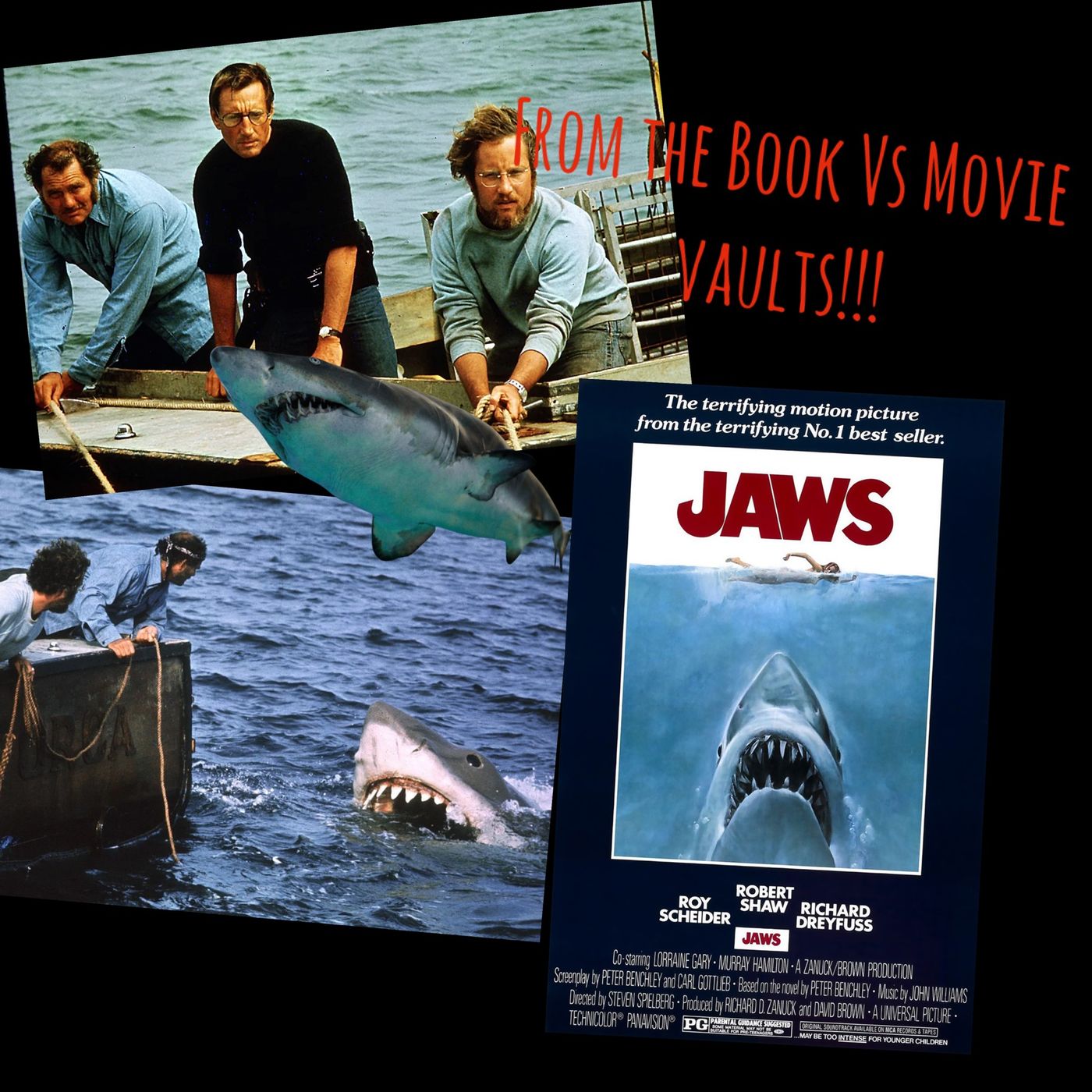 JAWS (1975) From our vaults! Roy Scheider, Robert Shaw, Richard Dreyfus, & Steven Spielberg