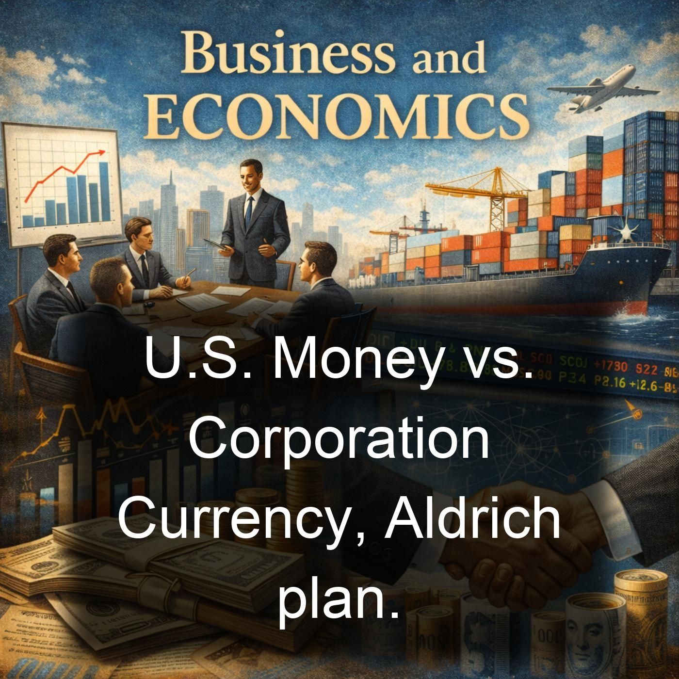 U.S. Money vs. Corporation Currency, Aldrich plan. cover art