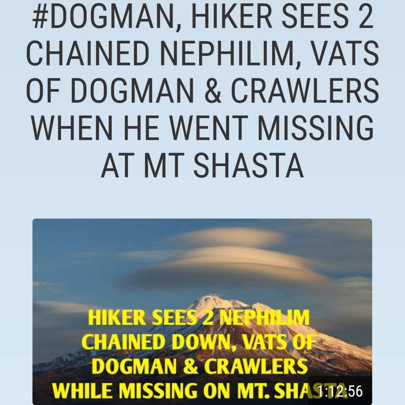 Language Warning!! #DOGMAN, HIKER SEES 2 CHAINED NEPHILIM, VATS OF DOGMAN & CRAWLERS WHEN HE WENT MISSING AT MT SHASTA episode artwork