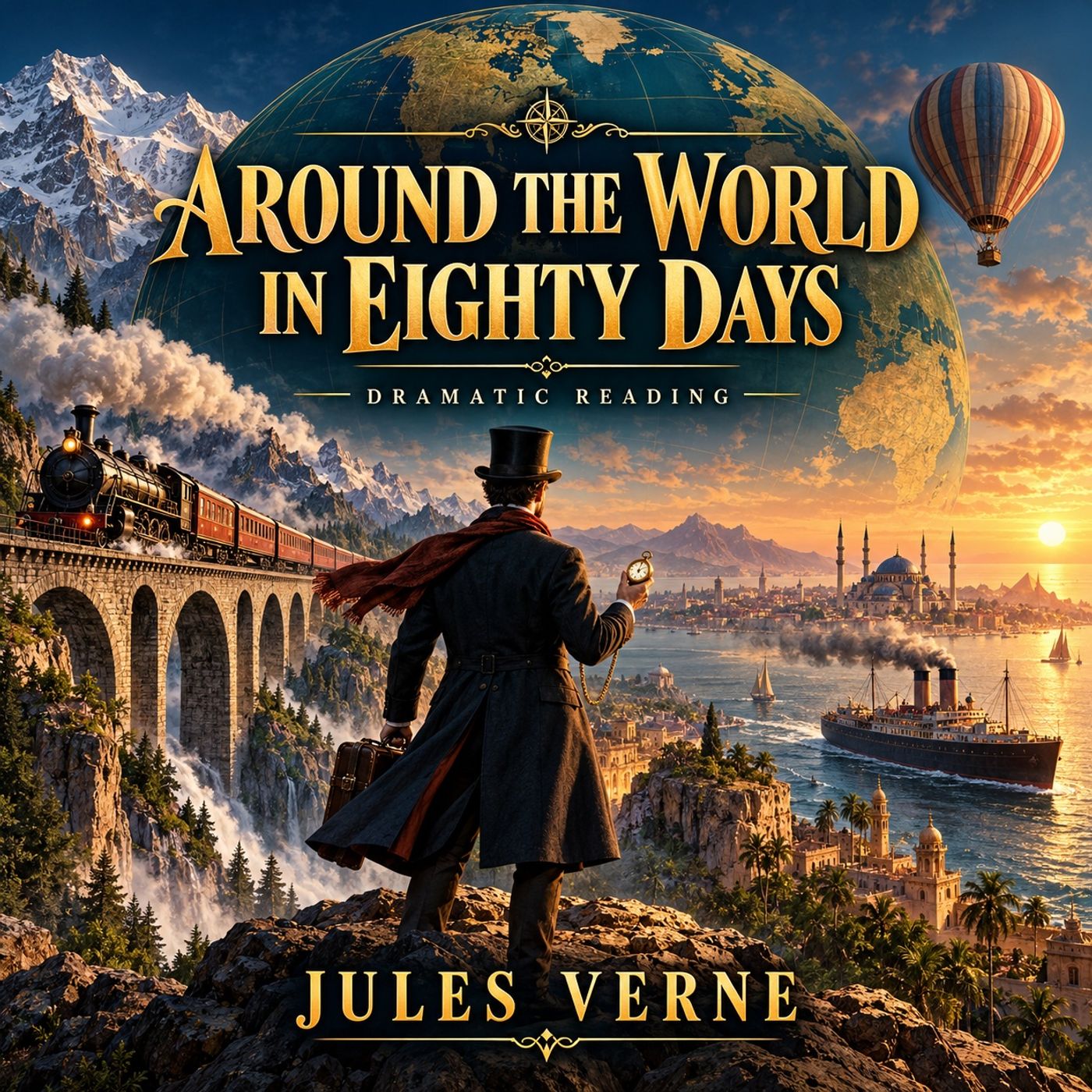 🟡 Around the World in Eighty Days (Dramatic Reading) (Full Audiobook) | Jules Verne episode artwork