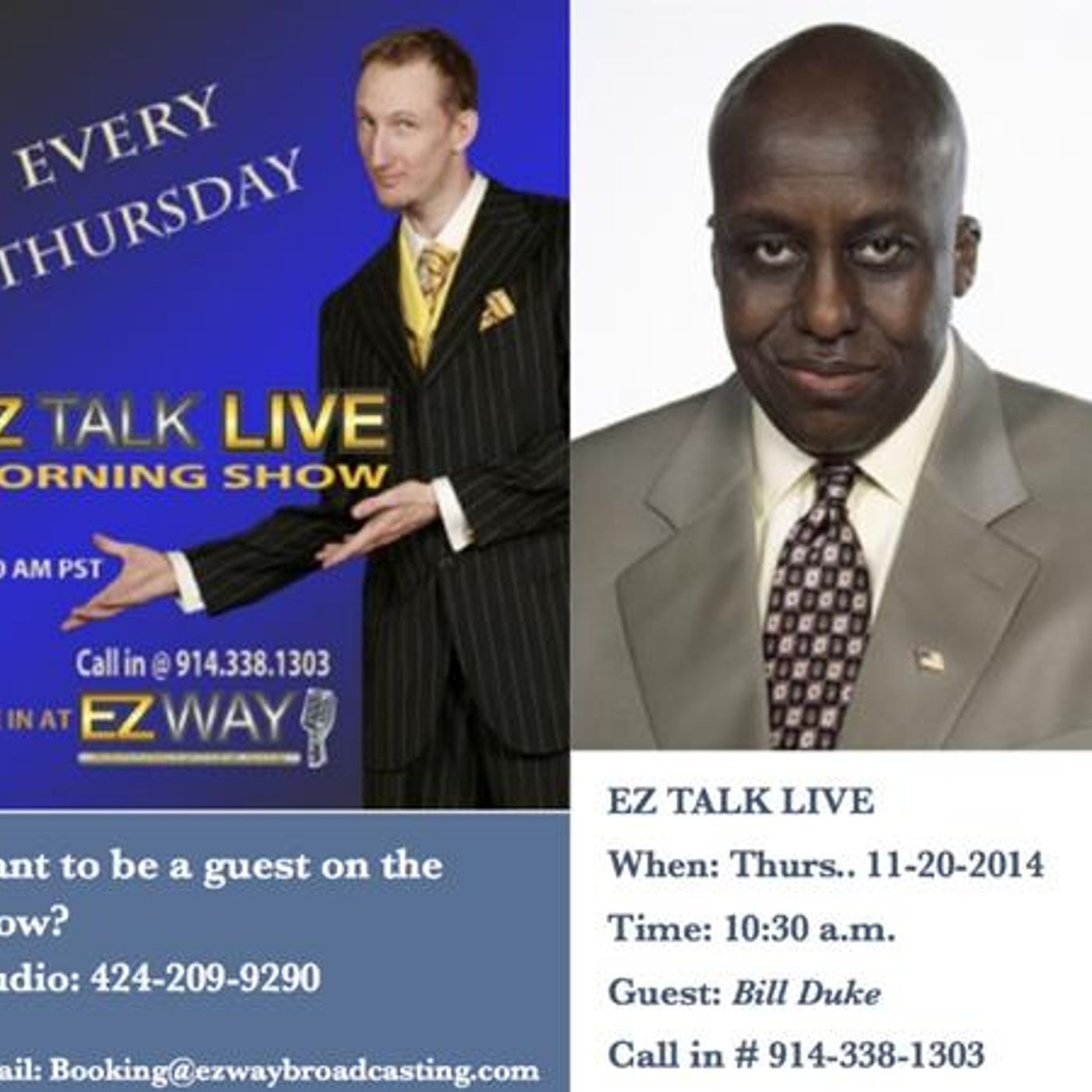 EZ TALK LIVE on EZ WAY BROADCASTING Award Winning Actor Bill Duke & Breakin News episode artwork