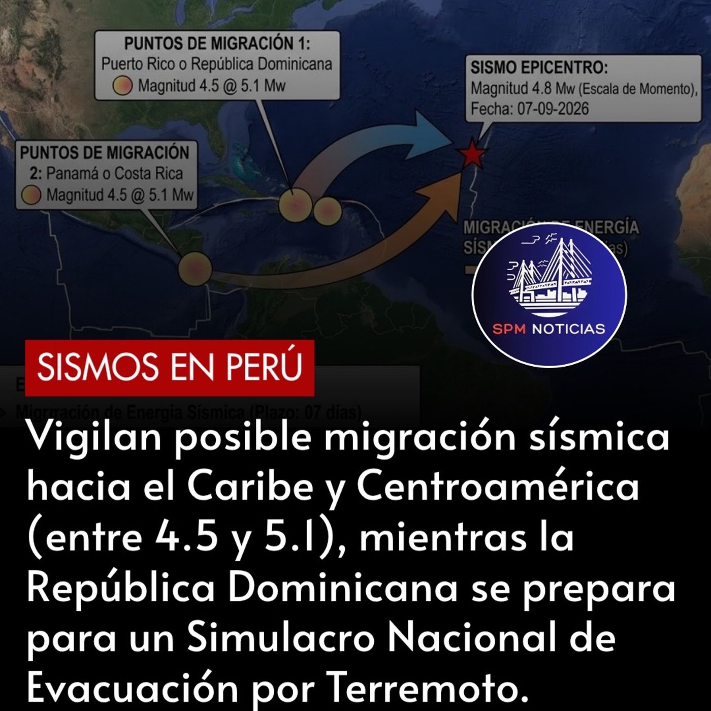 Vigilan posible migración sísmica hacia el Caribe y Centroamérica (entre 4.5 y 5.1)