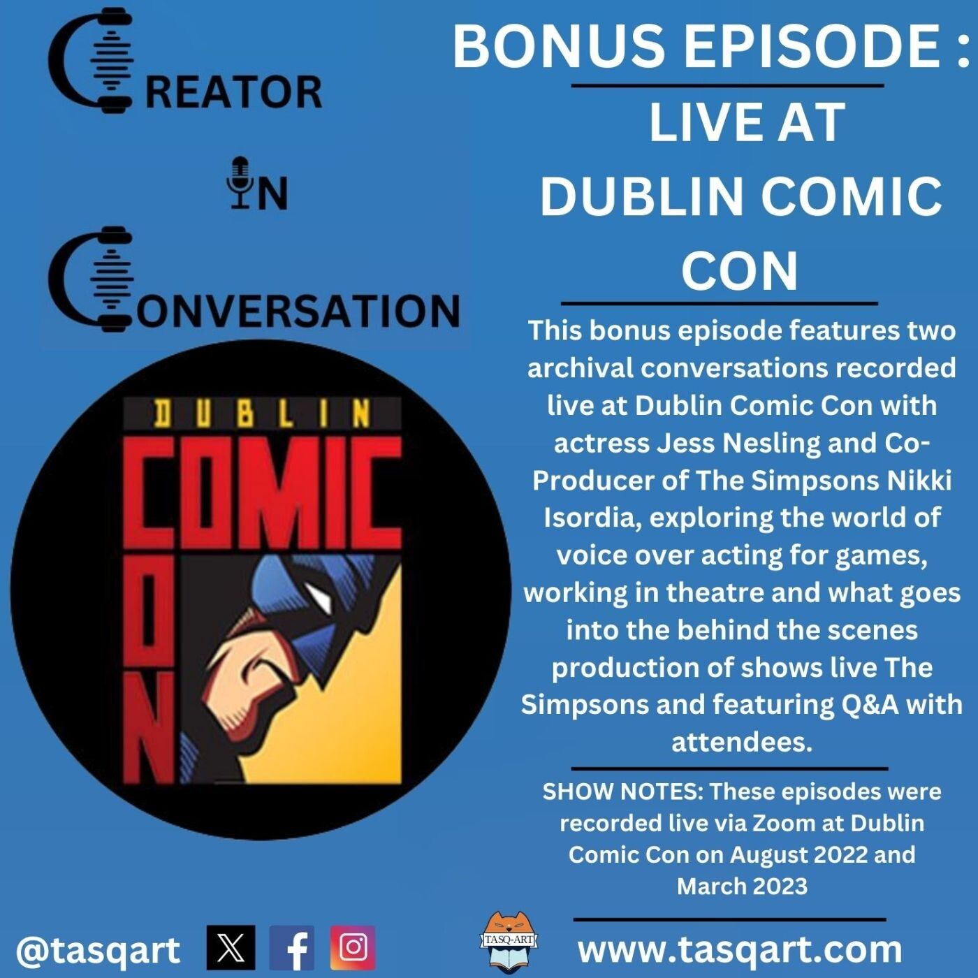 LIVE AT DUBLIN COMIC CON CREATOR IN CONVERSATION [BONUS EPISODE] episode artwork