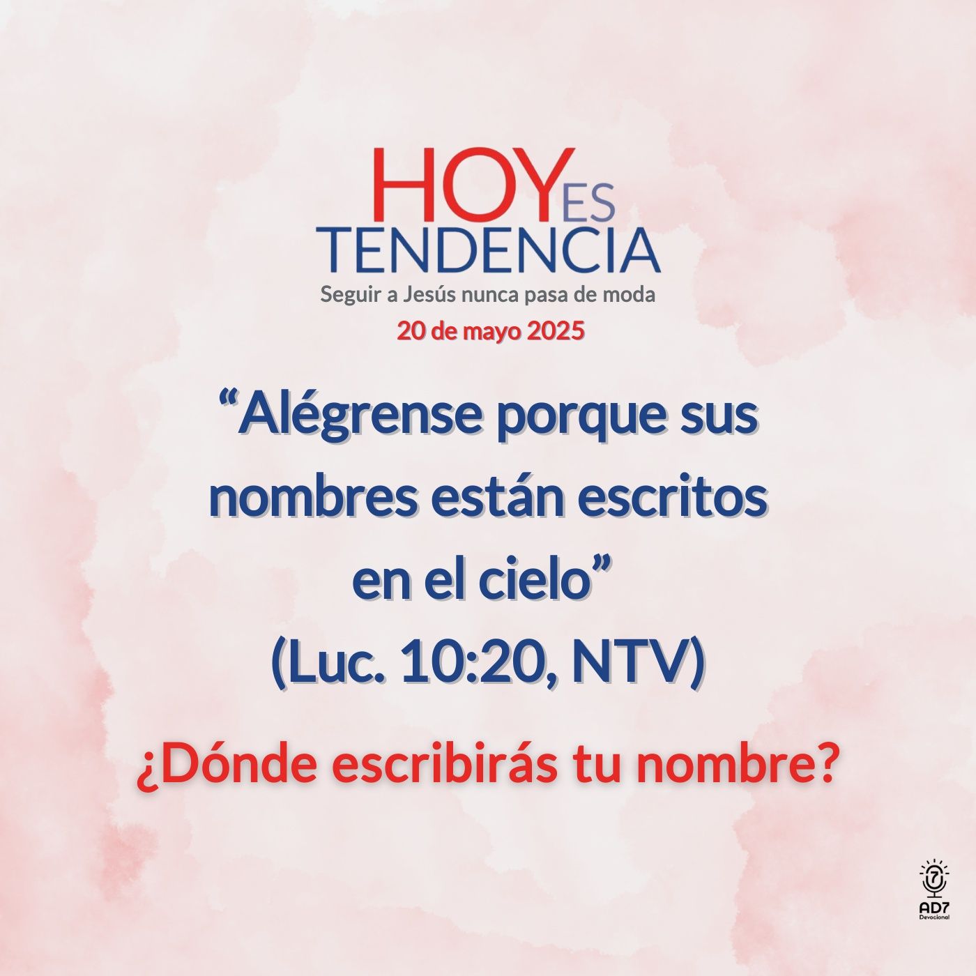 ¿Dónde escribirás tu nombre? ~ Devocional de Jóvenes ~ 20 de mayo 2025