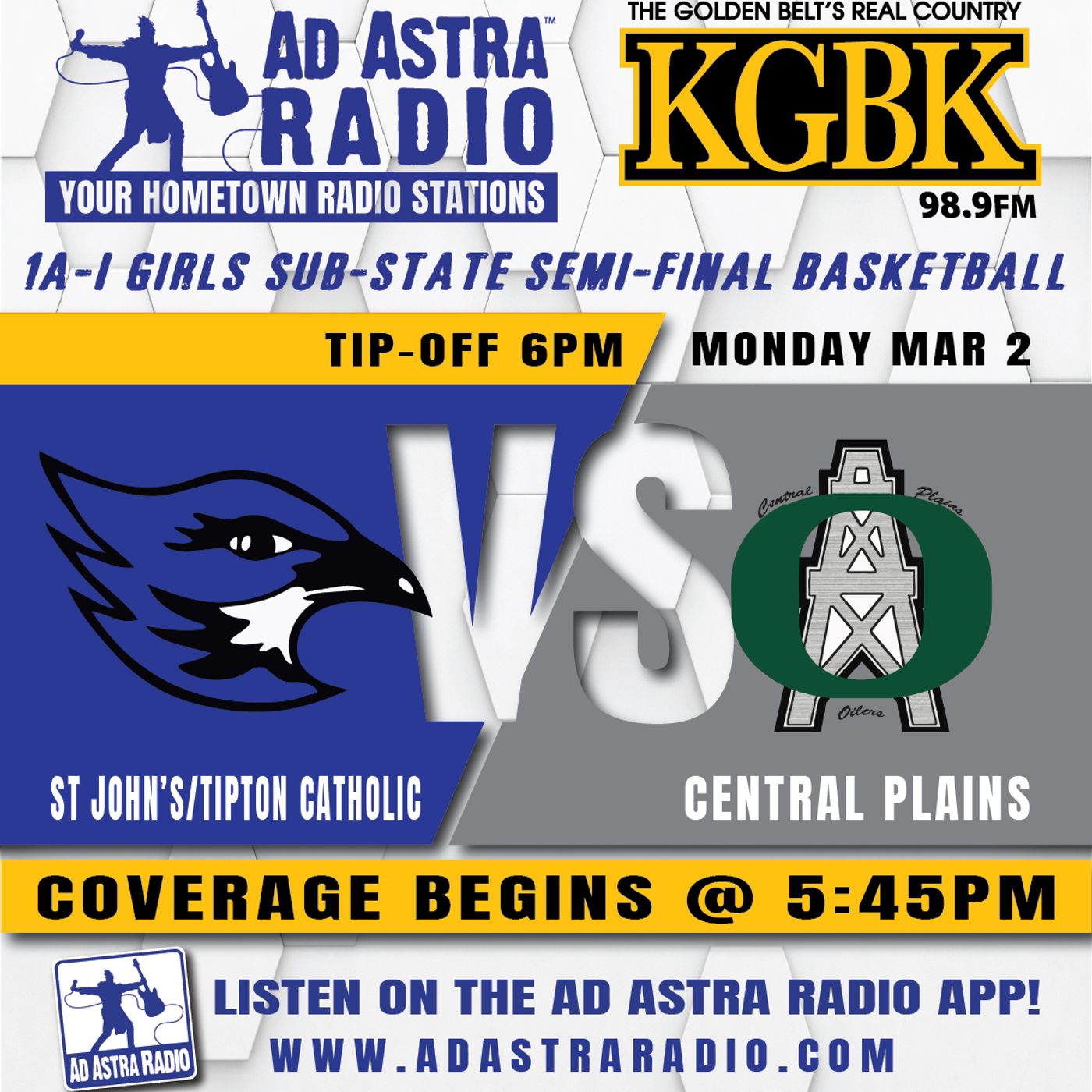 Central Plains Lady Oilers vs Beloit-St Johns Lady Bluejays High School Basketball (1A-I Substate Semifinal-March 2, 2026) episode artwork