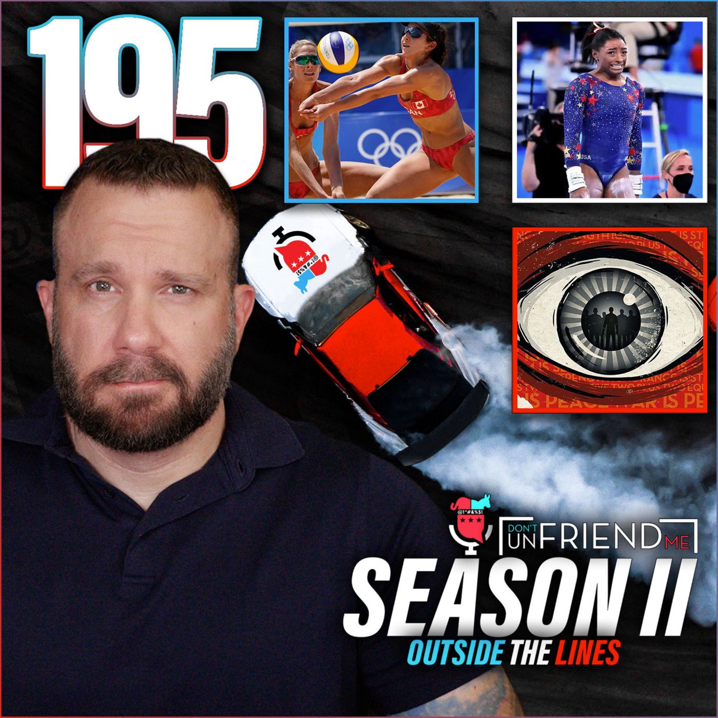 #195: Teeny Bikinis and the Olympics. Simone Biles throttled. 1984 Orwell future. episode artwork