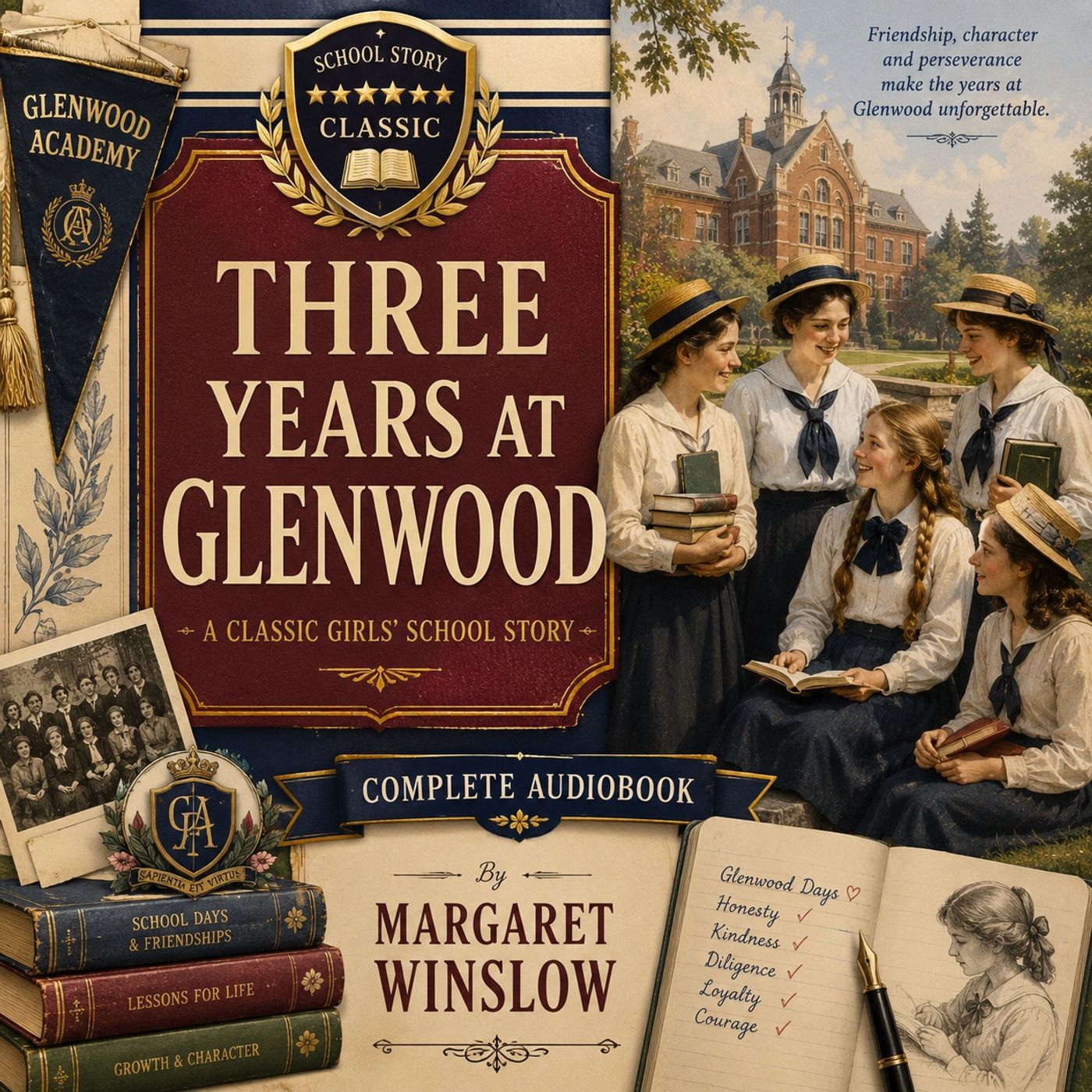 Three Years at Glenwood by Margaret Winslow | Complete Audiobook | Classic Girls' School Story episode artwork