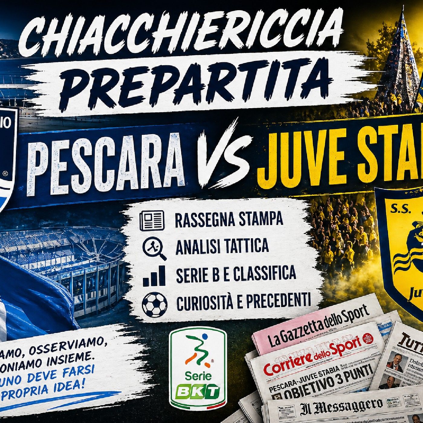 🔴CHIACCHIERICCIA  - 🔴👀RasSegnA & PrE pArTitA  Pescara Calcio - JuVeStAbiA episode artwork