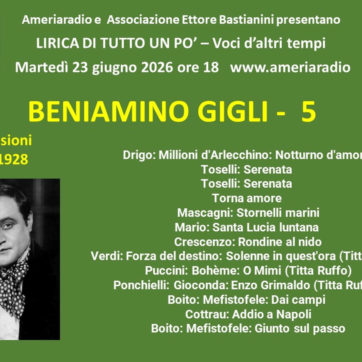 Lirica di tutto un po' - Beniamino Gigli quinta puntata episode artwork