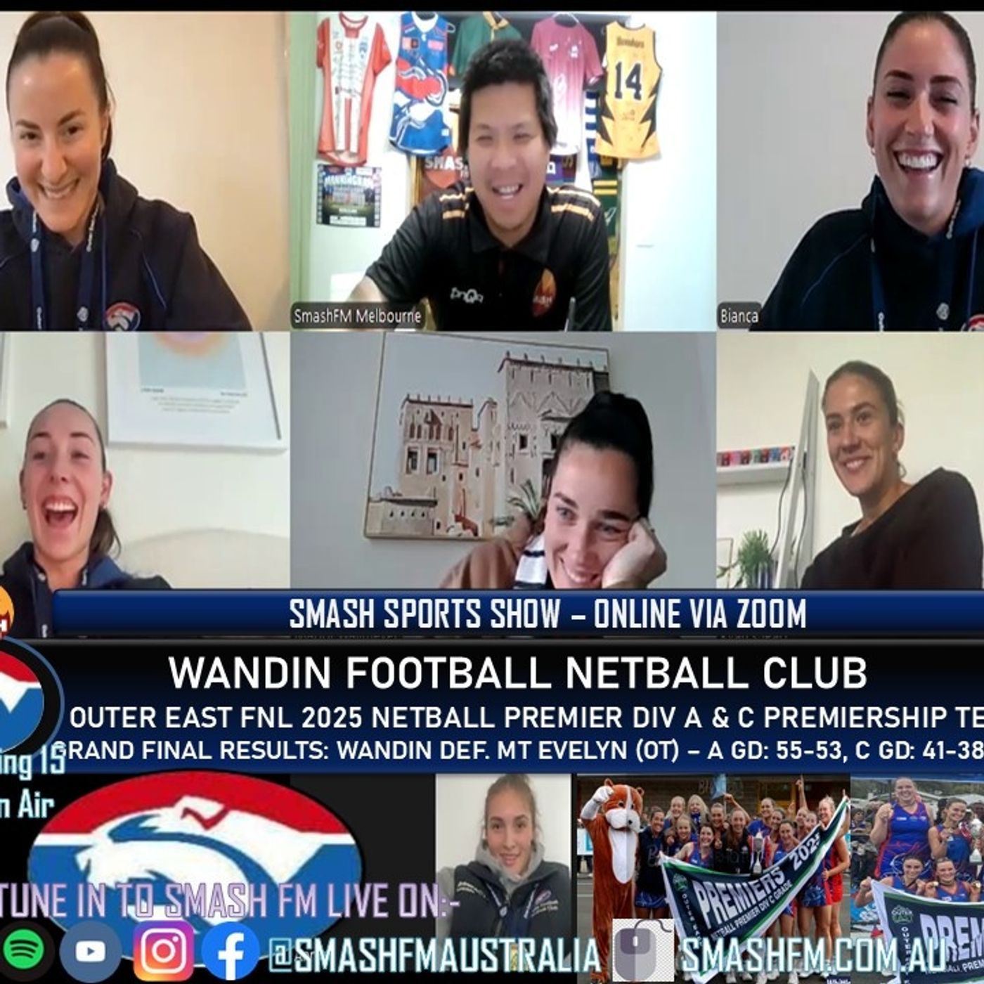 SSS15THYR: Wandin FNC OEFNL25 Premier A & C Netball Premiership Interviews 121125