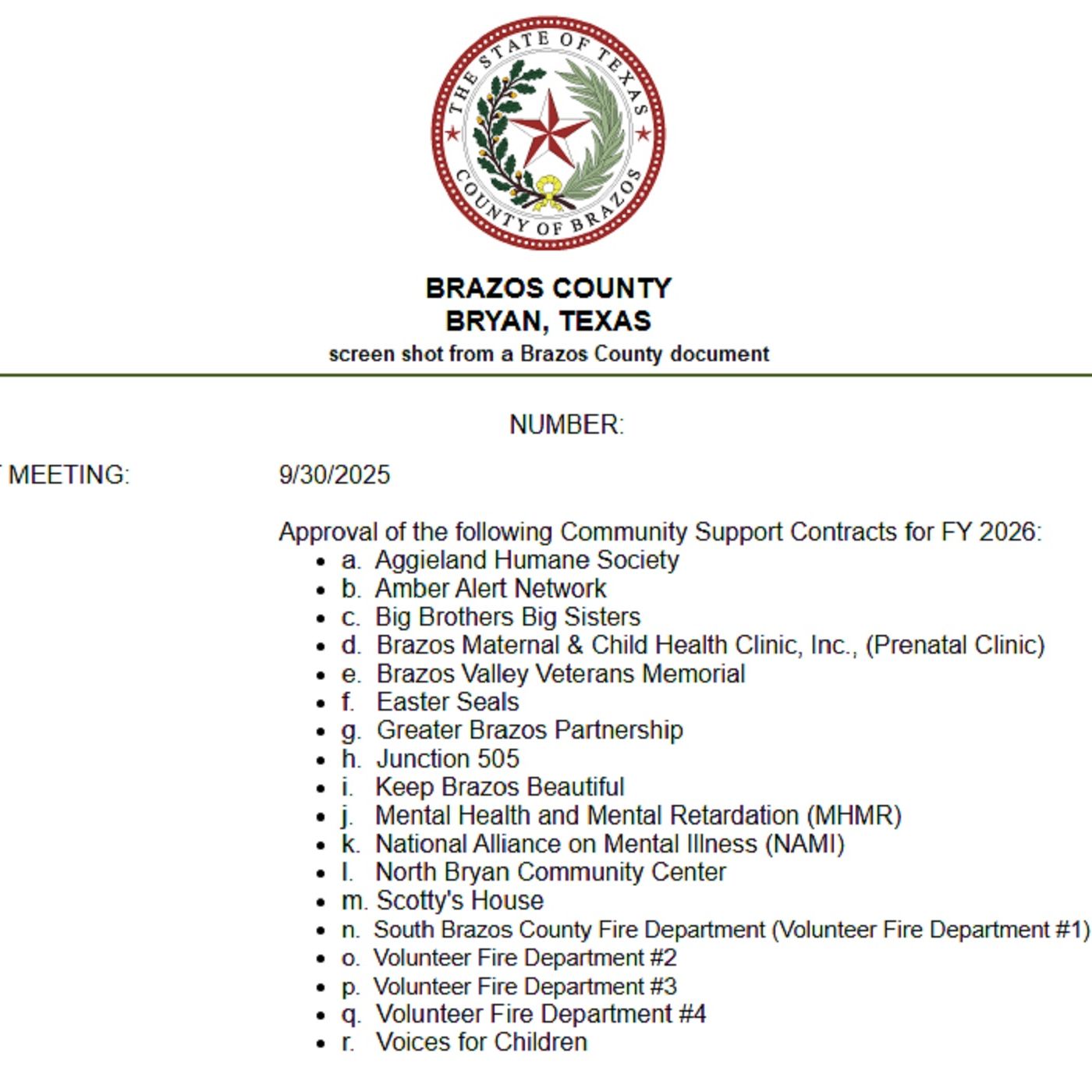 Brazos County commission fields questions before approving funding agreements with 18 outside agencies episode artwork
