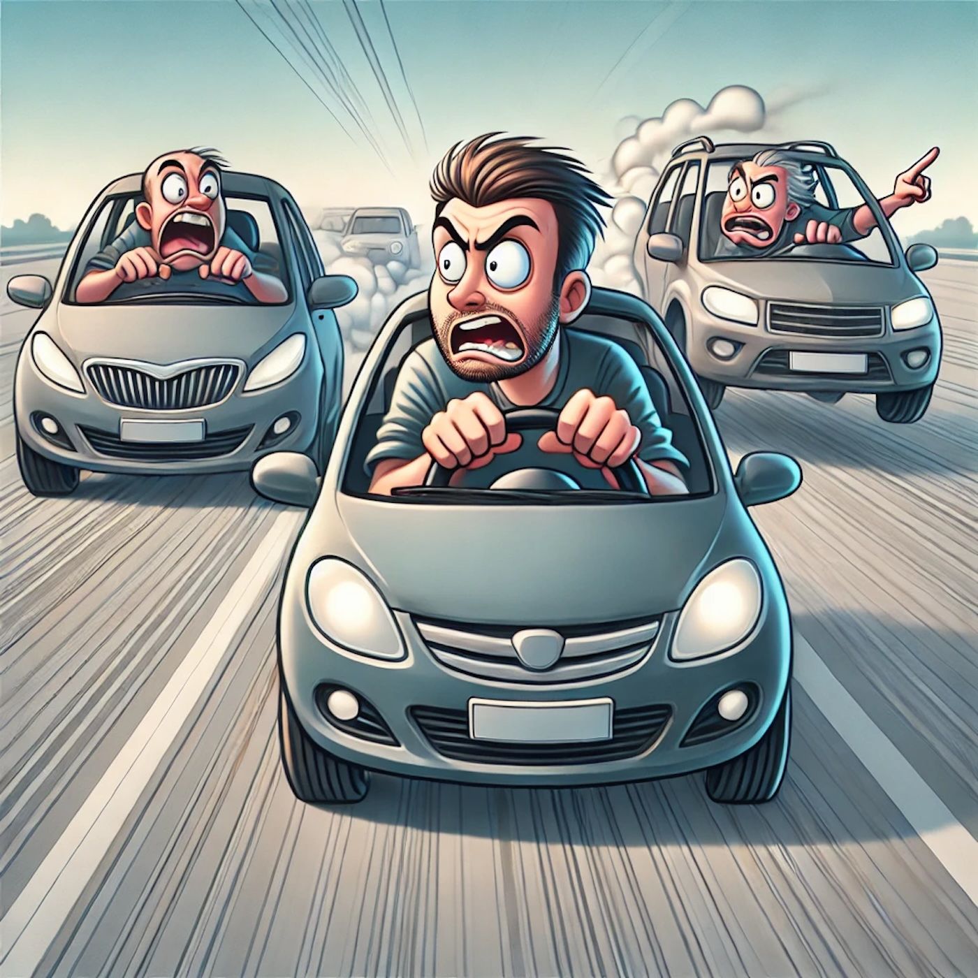 "Have you ever noticed? Anybody going slower than you is an idiot, and anyone going faster than you is a maniac." episode artwork