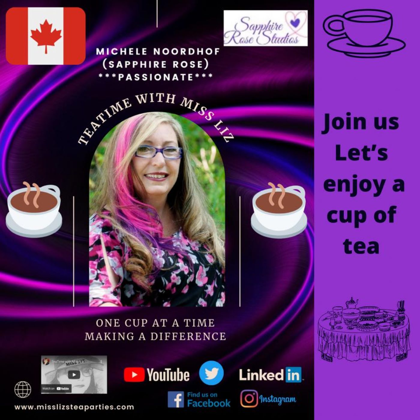Teatime with Miss Liz-Michele Noordhof Motivational Speaker, Author, Suicide Prevention Advocate, Creatrix episode artwork