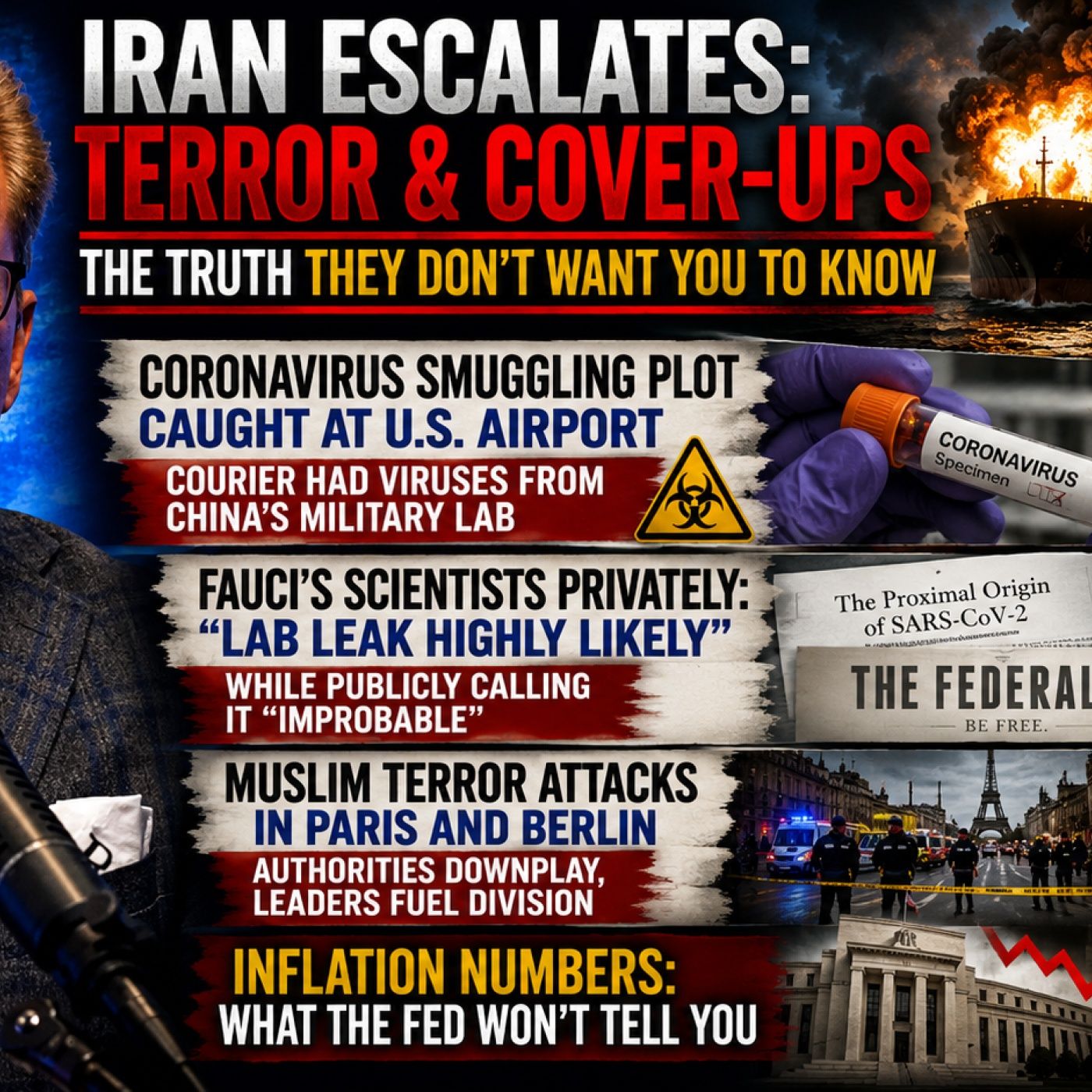 BREAKING: Iran Escalates, Fauci's Lab Leak Cover-Up & Europe's Terror Crisis episode artwork
