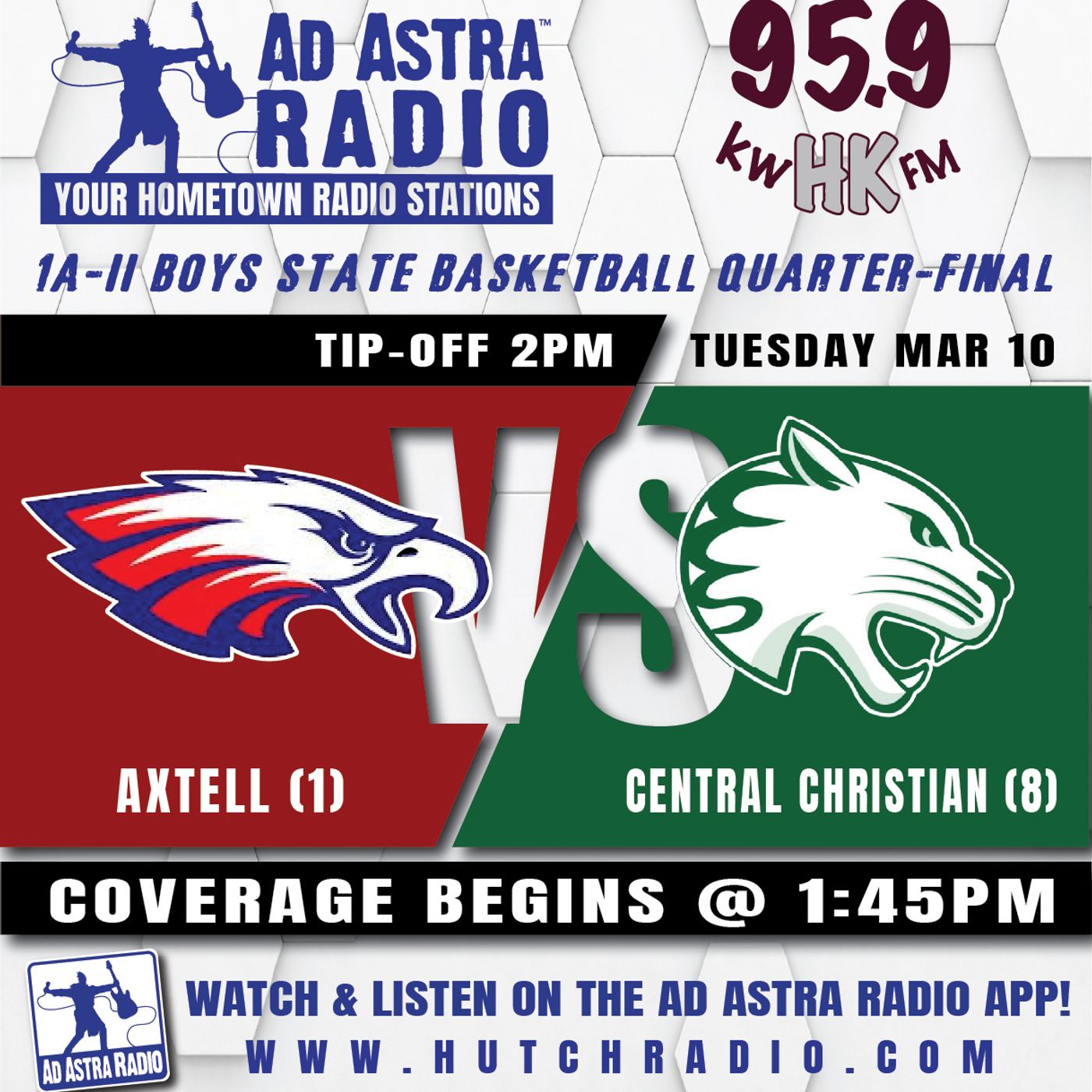 Axtell Eagles vs Central Christian Cougars High School Basketball (1A-II Boys State Quarterfinal-March 10, 2026) episode artwork