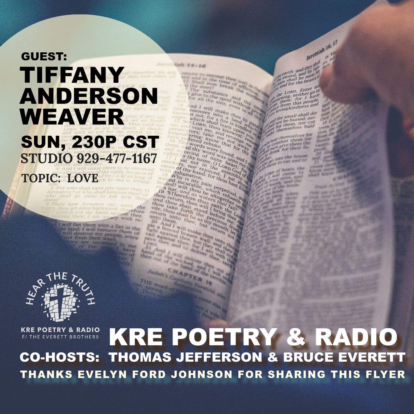 KRE POETRY AND RADIO - EP 90 (GUEST:  TIFFANY ANDERSON WEAVER) episode artwork