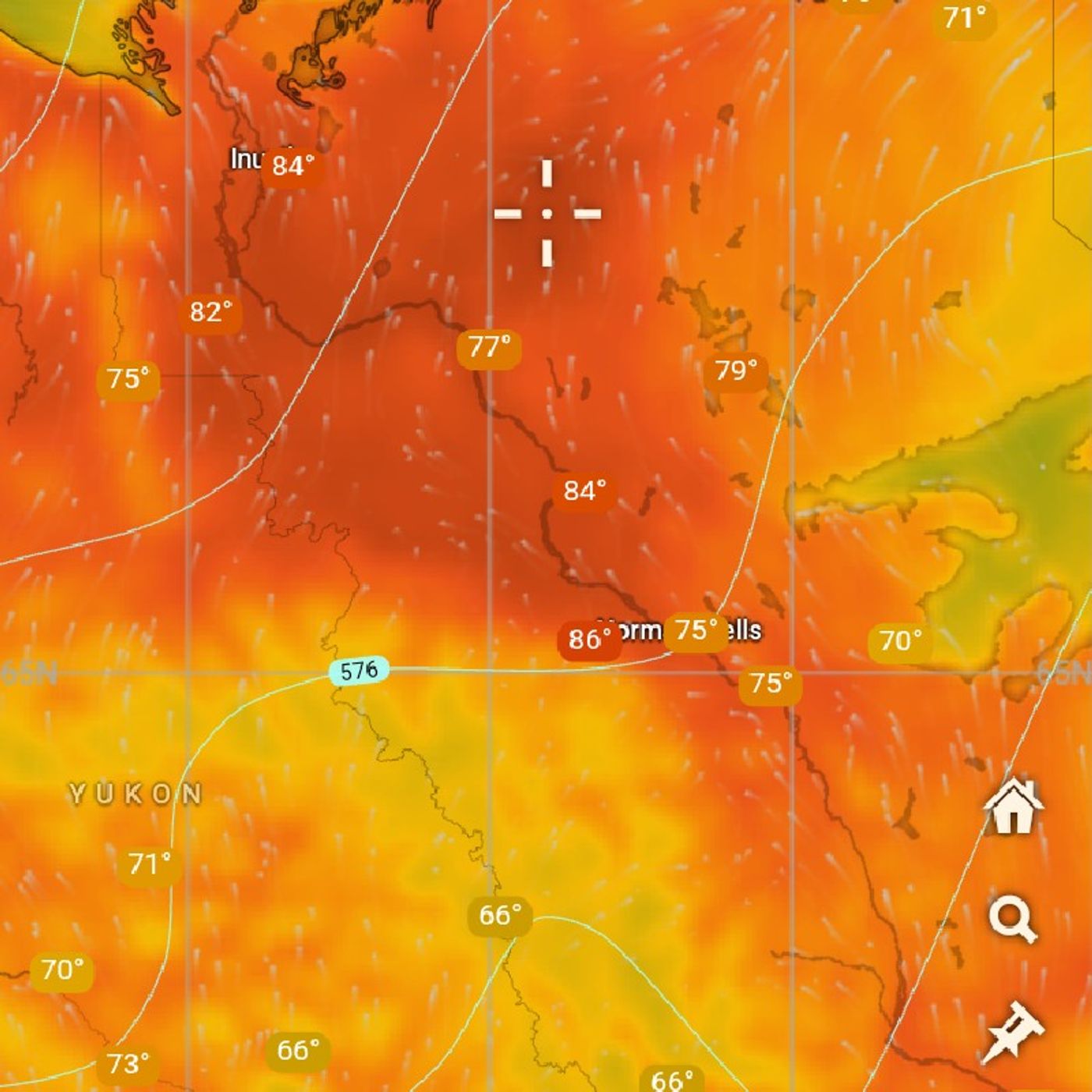95° F heatwave currently in the Arctic of Northern Canada August 7th 2024