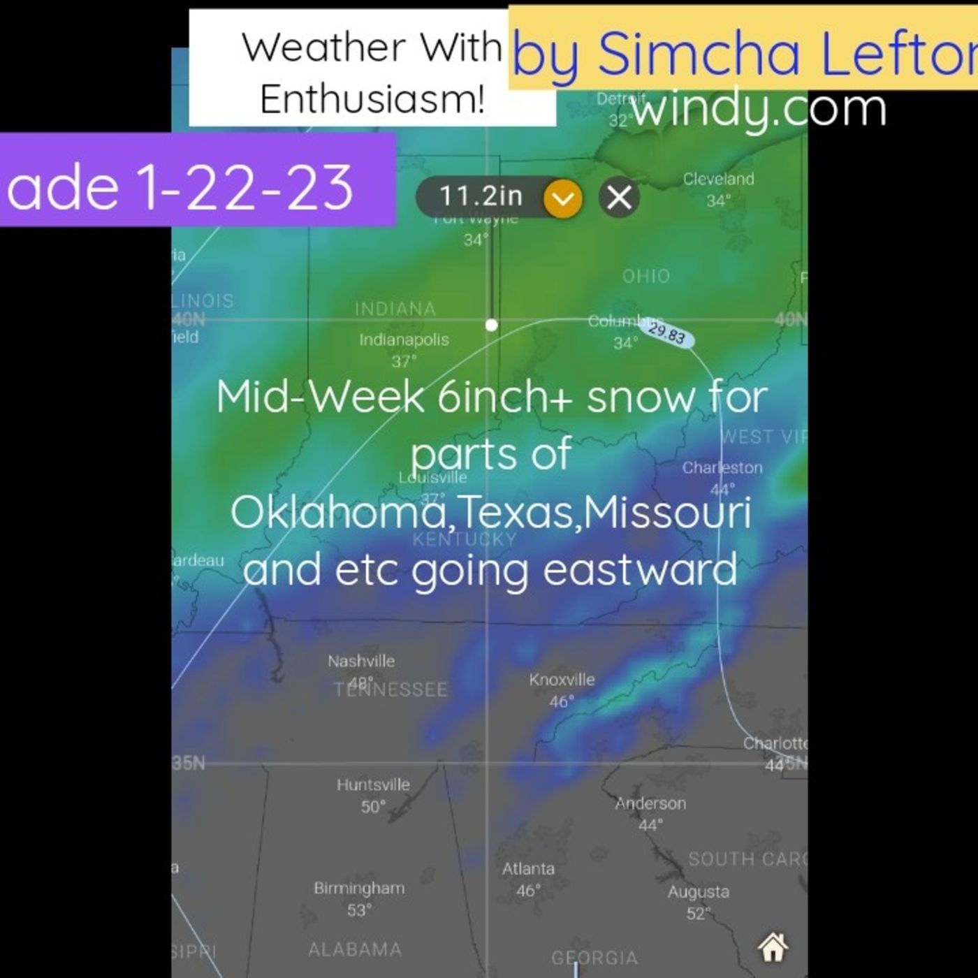 1-22-23: Snow to Texas, Oklahoma....At Least Two Winter Storms cross the Midwest over next 10 days