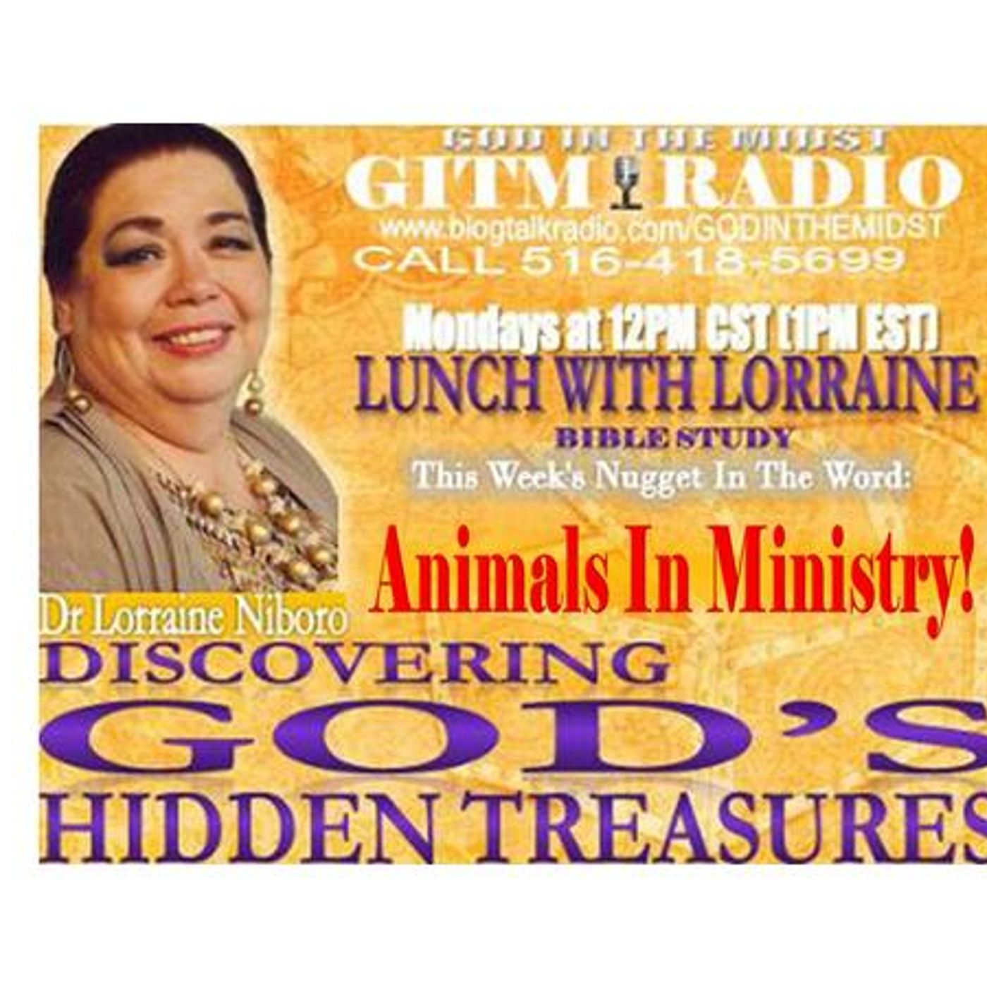 02.27.23 LunchWithLorraine Discovering God's HiddenTreasures:ANIMALS IN MINISTRY episode artwork