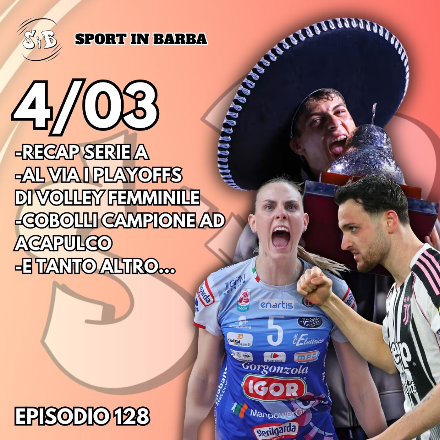 Episodio 128: Recap SERIE A; PLAYOFFS Volley FEMMINILE; la vittoria di COBOLLI; Ritorna la MOTOGP; e tanto altro... episode artwork