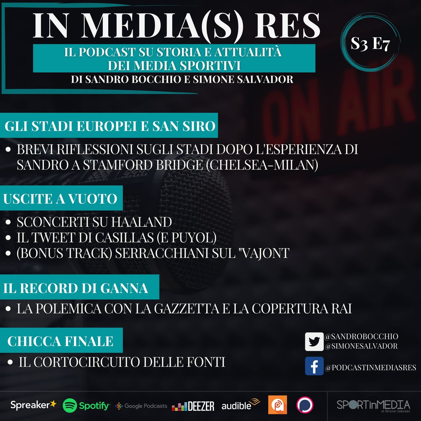 S3 E7 | Gli stadi europei, le uscite a vuoto (Sconcerti, Casillas), il record di Ganna e il cortocircuito delle fonti episode artwork