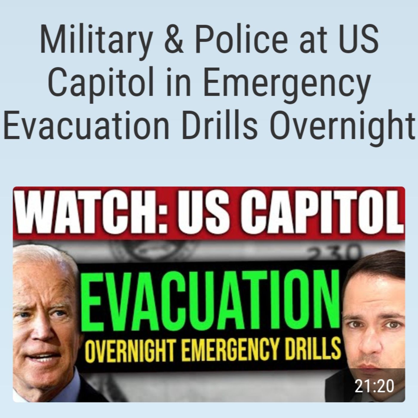 Military & Police at US Capitol in Emergency Evacuation Drills Overnight episode artwork