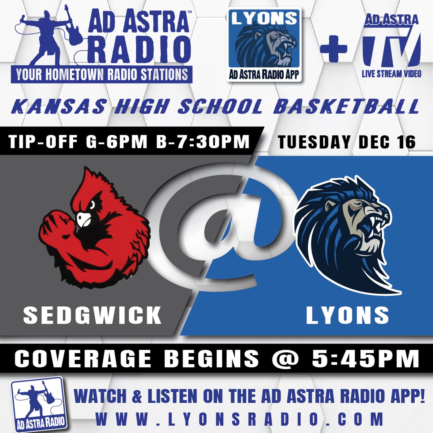 Sedgwick Cardinals at Lyons Lions High School Basketball (December 16, 2025) episode artwork