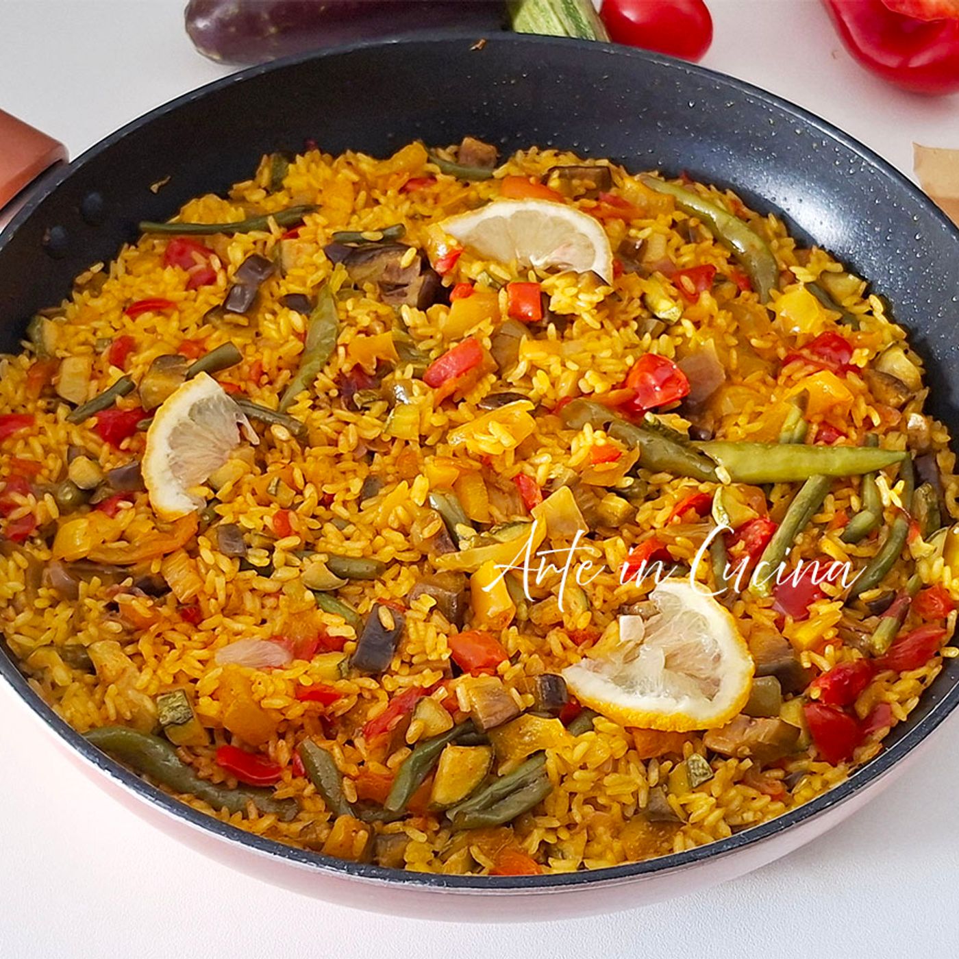 PAELLA VEGETARIANA ricetta con verdure e zafferano
