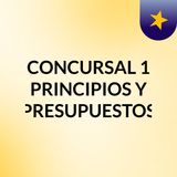 CONCURSAL 1 PRINCIPIOS Y PRESUPUESTOS