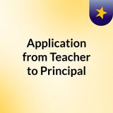 Application for leave from teacher to principal