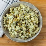 Pasta con crema di pistacchi e salsiccia