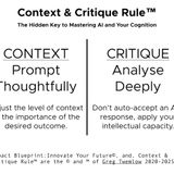Context & Critique Rule - The Hidden Key to Mastering AI and Your Cognition