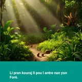 Li pran kouraj li pou l antre nan yon Forè.